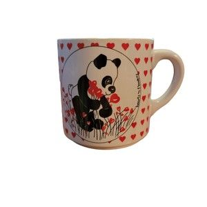 Heart Harvest & Hearts 'n Flowers Ceramic Coffee Mug Pandas and Hearts